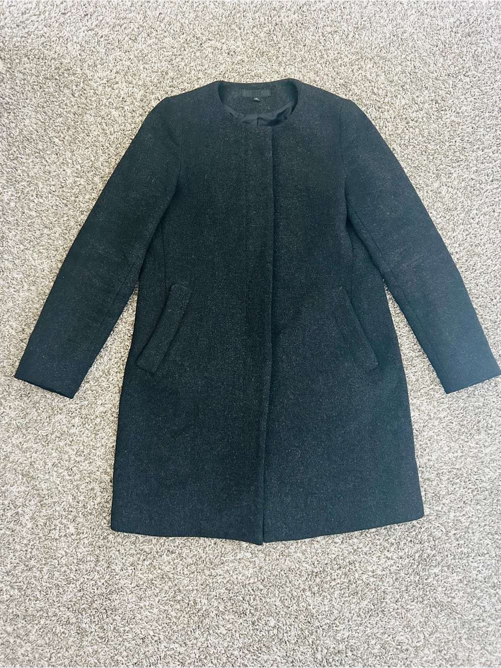 Uniqlo Charcoal Gray Wool-Blend Coat